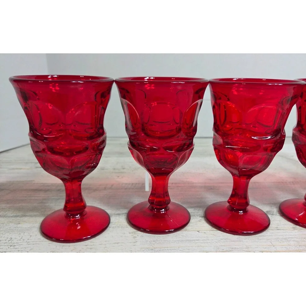 Fostoria Argus Ruby Red WineGlass Goblet 4.75